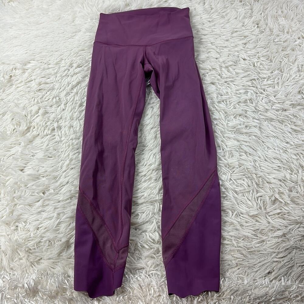 Lululemon Wunder Under Crop *Roll Down Scallop Luxtreme Vintage Plum
